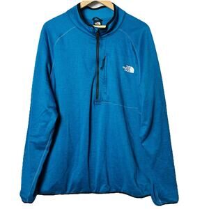 North Face Canyonlands 1/4 Zip Mens Fleece Sweatshirt size XXL Blue Thermal